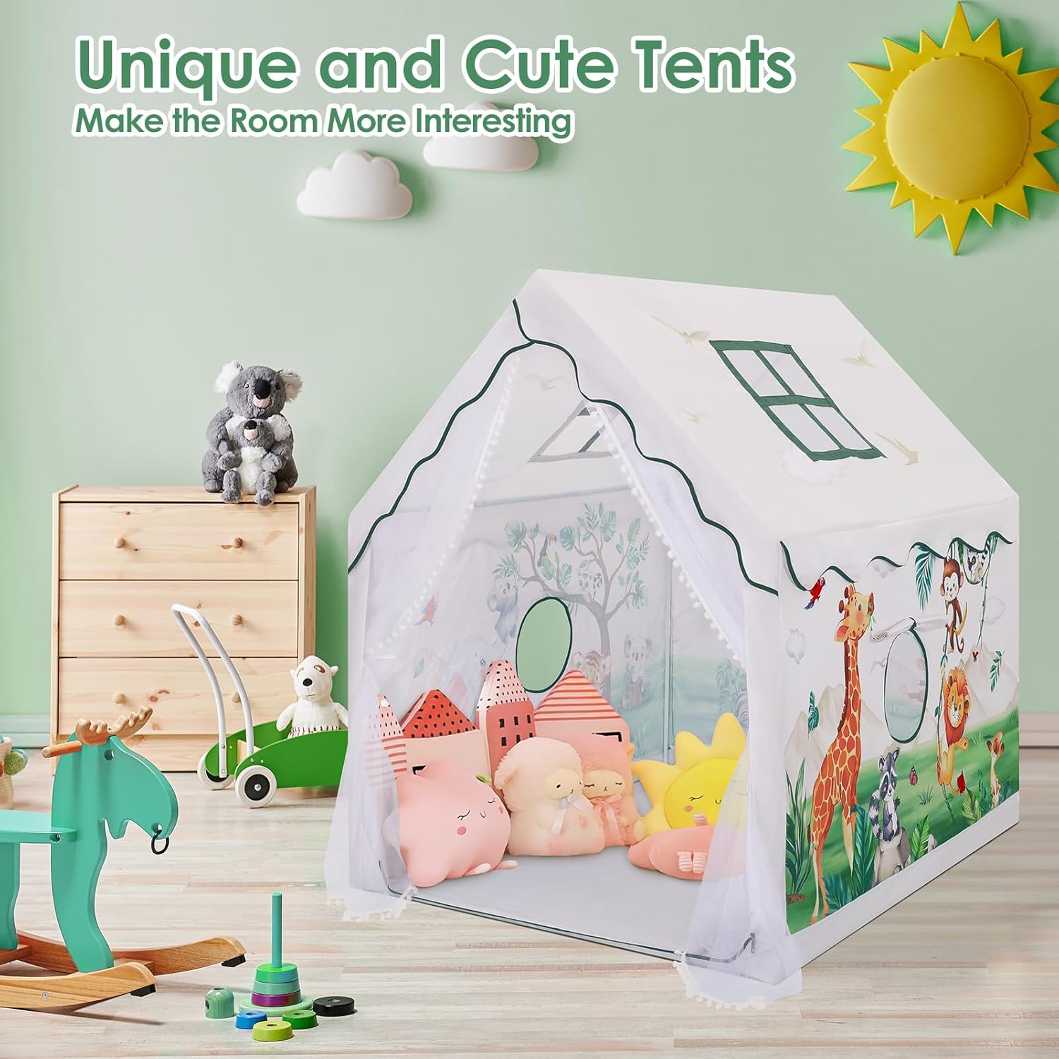 Kids Tent Toddler Playhouse for Boys Girls,Large and Foldable Kids Playtents with Windows,Portable and Lightweight Play Tent Indoor&Outdoor Gift for Children