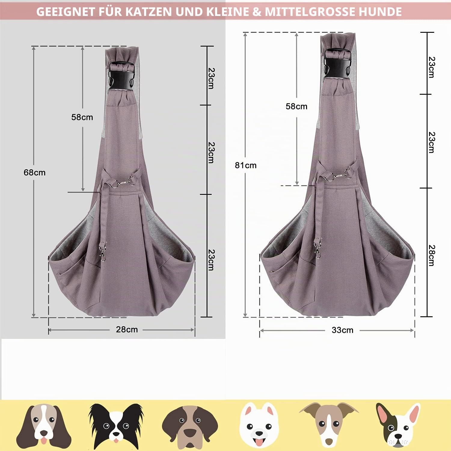 Hundetasche, AGPTEK große Haustiertasche für kleinen Hund und Katze | Tragekraft bis 15kg – Angenehm, einstellbar, perfekt für den Spaziergang, Aktivitäten im Freien und Ausflüge am Wochenende