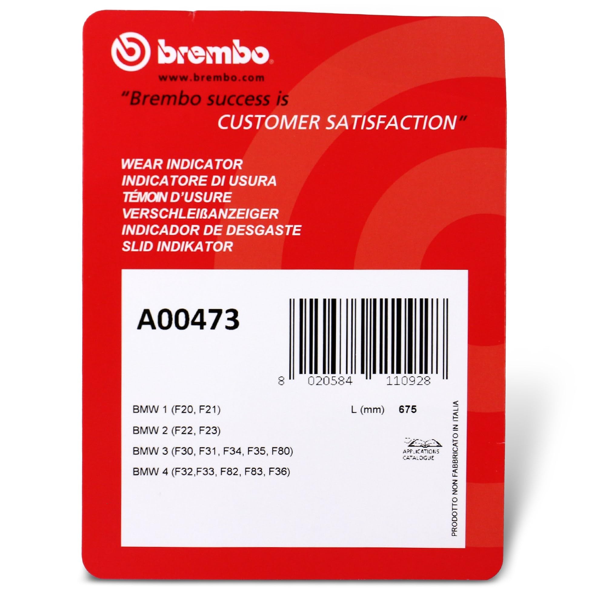 Brembo A 00 472 Indicatore di Usura Posteriore