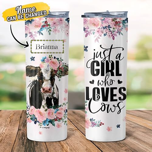 Miniatura 2 de winorax Vaso de vaca personalizado de 20 onzas, vaso delgado de acero inoxidable de 20 onzas con tapa, taza de café, cumpleaños, Navidad, regalo