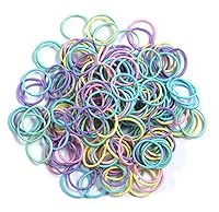 Vista 2 de Youxuan Bandas elásticas pequeñas para el cabello para niñas, bandas de goma suaves y cómodas, 100 ligas para el cabello, multicolor