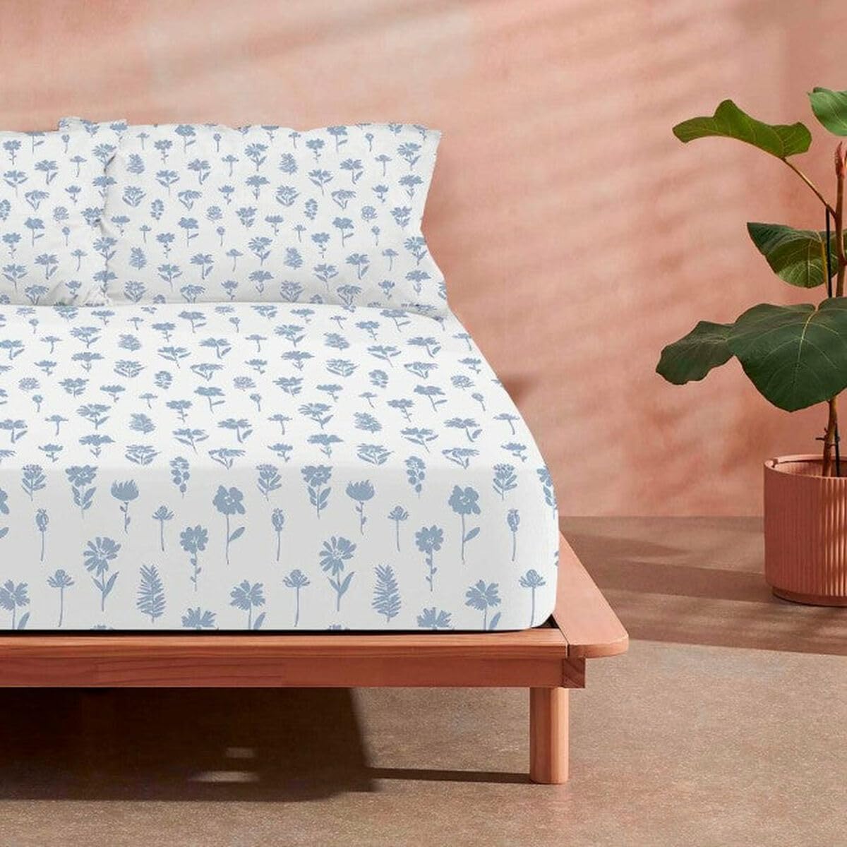 Belum Arona Fitted Sheet 100% Cotton for Beds with 135/140 cm, Fitted Sheet 175 Threads
