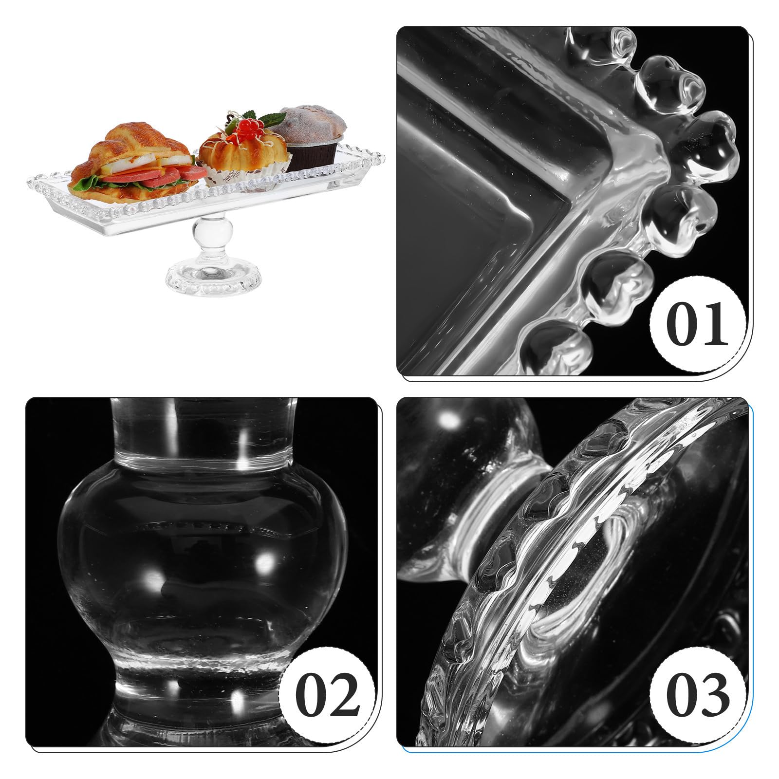 OSALADI Plato de Frutas de Cristal Multifunción para Mesa de Comedor