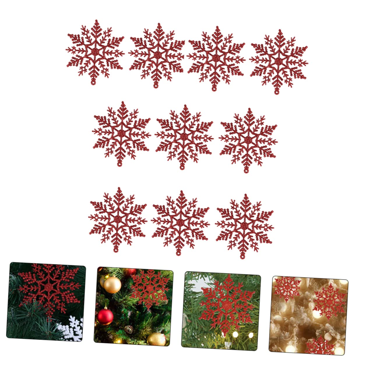 Toyvian 72stücke Weihnachtsbaumdeko Rote -Schneeflocken Ornament Für Festliche Weihnachtsdekoration Für Winterpartys Und -projekte