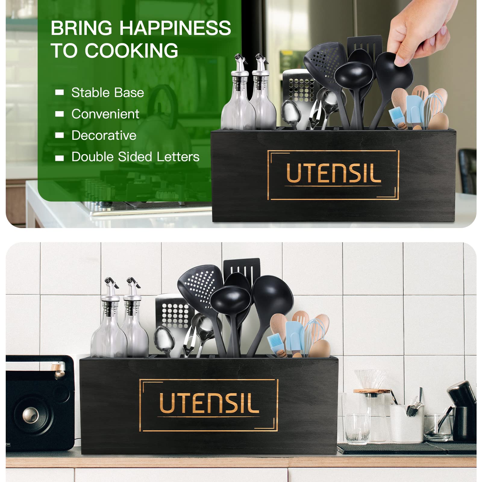 Dpofirs Portautensili Da Cucina XL In Acciaio Inox 304 - Organizer Da Banco Per Spatole, Forchette E Posate