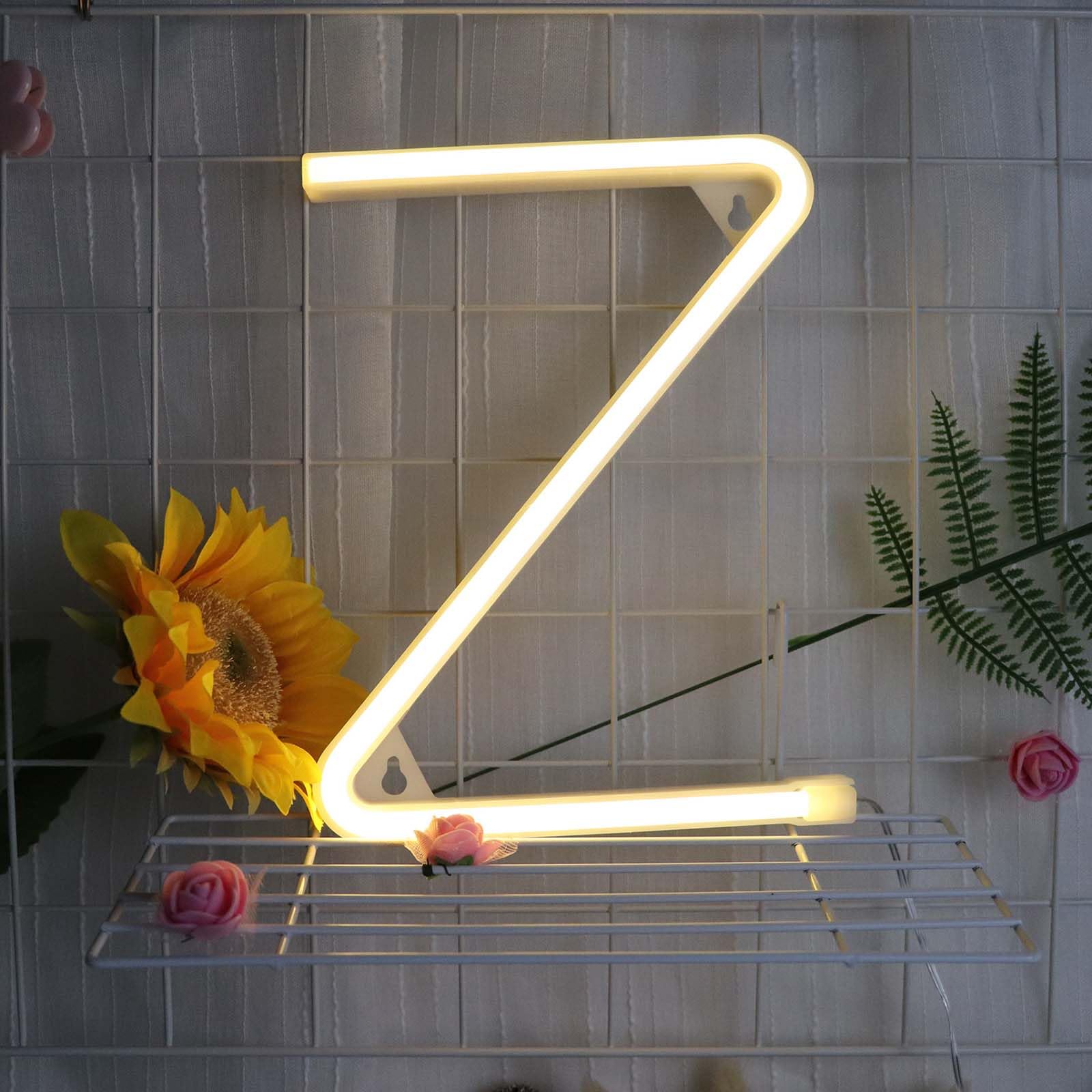 Neon Sign Wall Decor for Bedroom - Custom Warm White LED Lights with USB/Battery Power Vintage Home Bar Cafe Wedding Background Decoration（Letters Z) — image 1