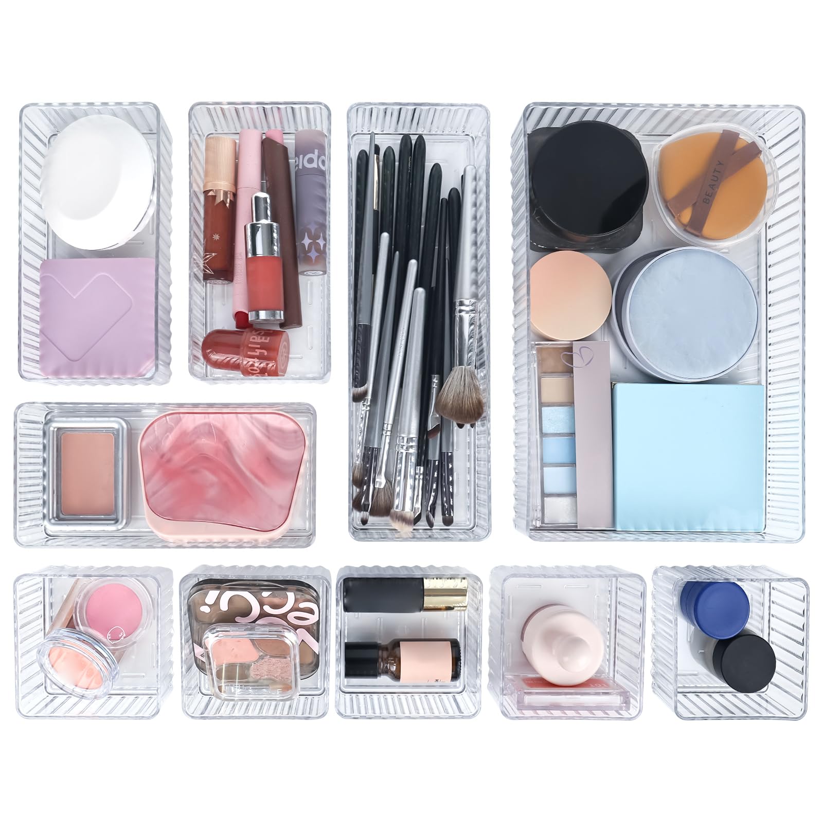 Organisateur en acrylique transparent de qualité supérieure pour cosmétiques et bureau