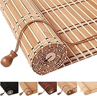 WTMLEVB Custom Bamboo Roll Up Shades for Outdoor Patio & Indoor Windows - Waterproof, Anti-UV, Easy Install Blinds
