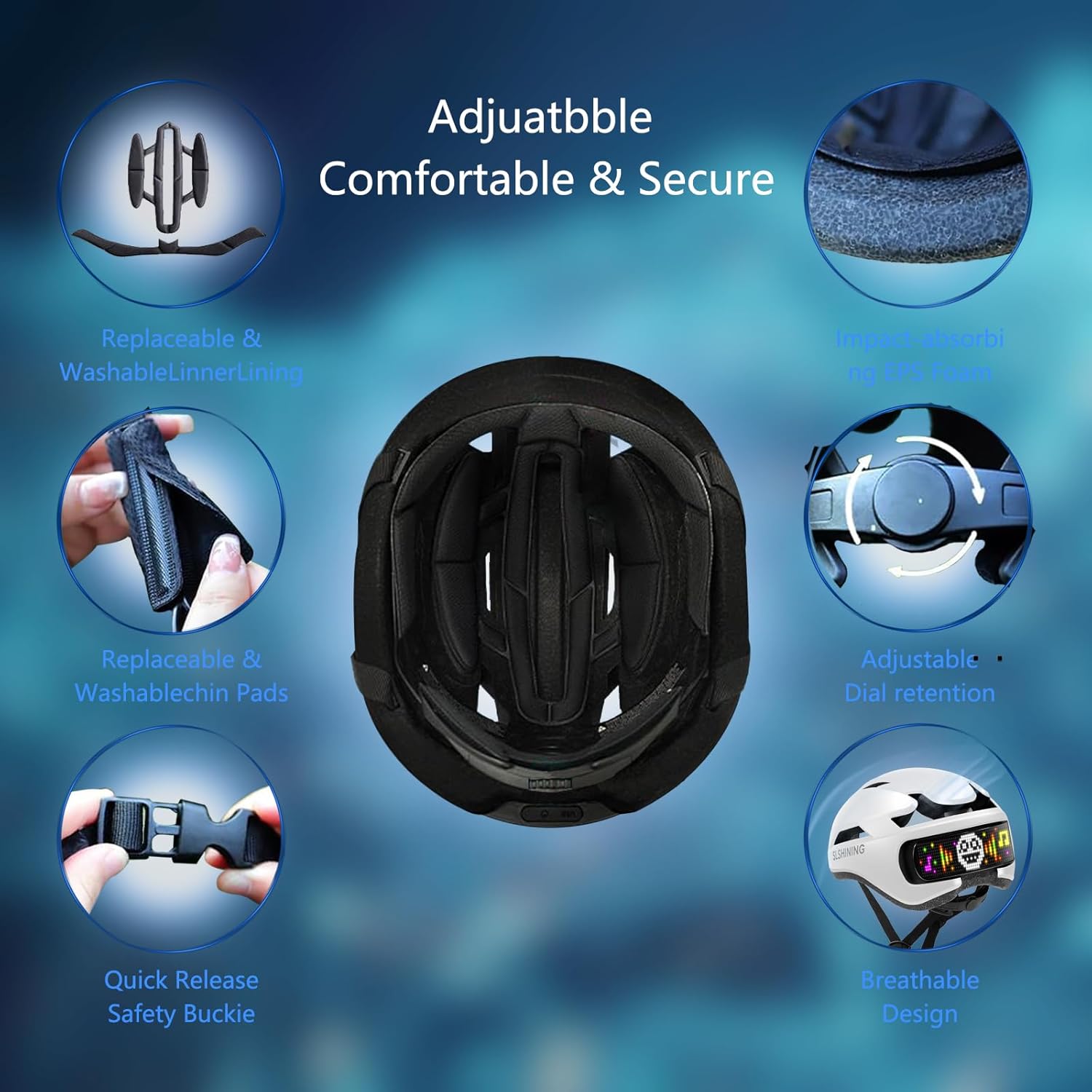 AIGLUN Smart Bike Helmet | Speed Display and Back LED Lights with Turn Signals| Road Bicycle Helmets for Adults: Men, Women