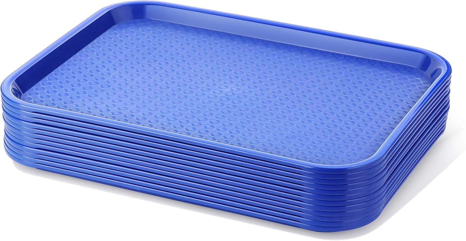 New Star Foodservice Fast Food Tray, Set of 12 (Blue, 10 by 14 Inch)