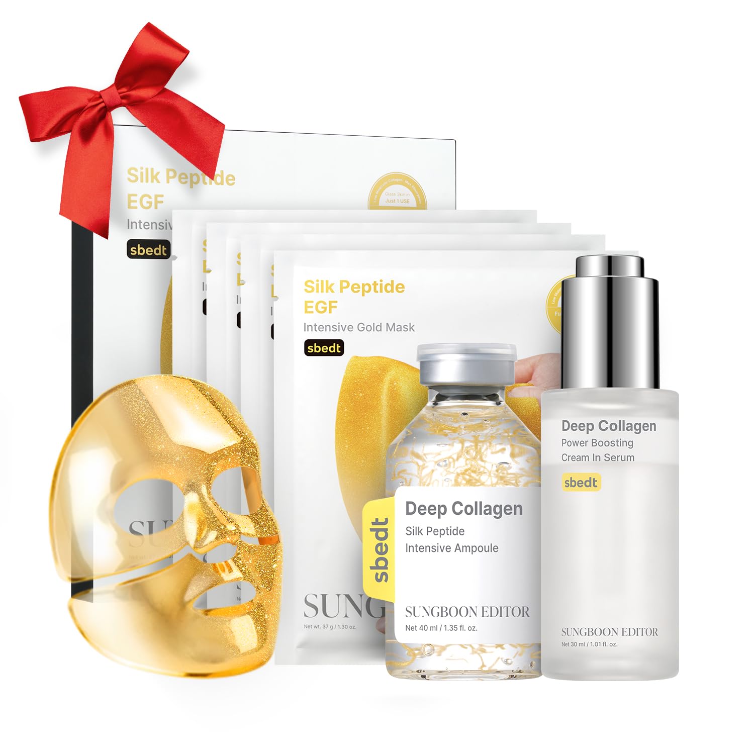 SUNGBOON EDITOR Silk Peptide EGF Intensive Gold Overnight Mask | Collagen Silk Peptide Intensive Ampoule & Deep Collagen Serum | Gifts of women