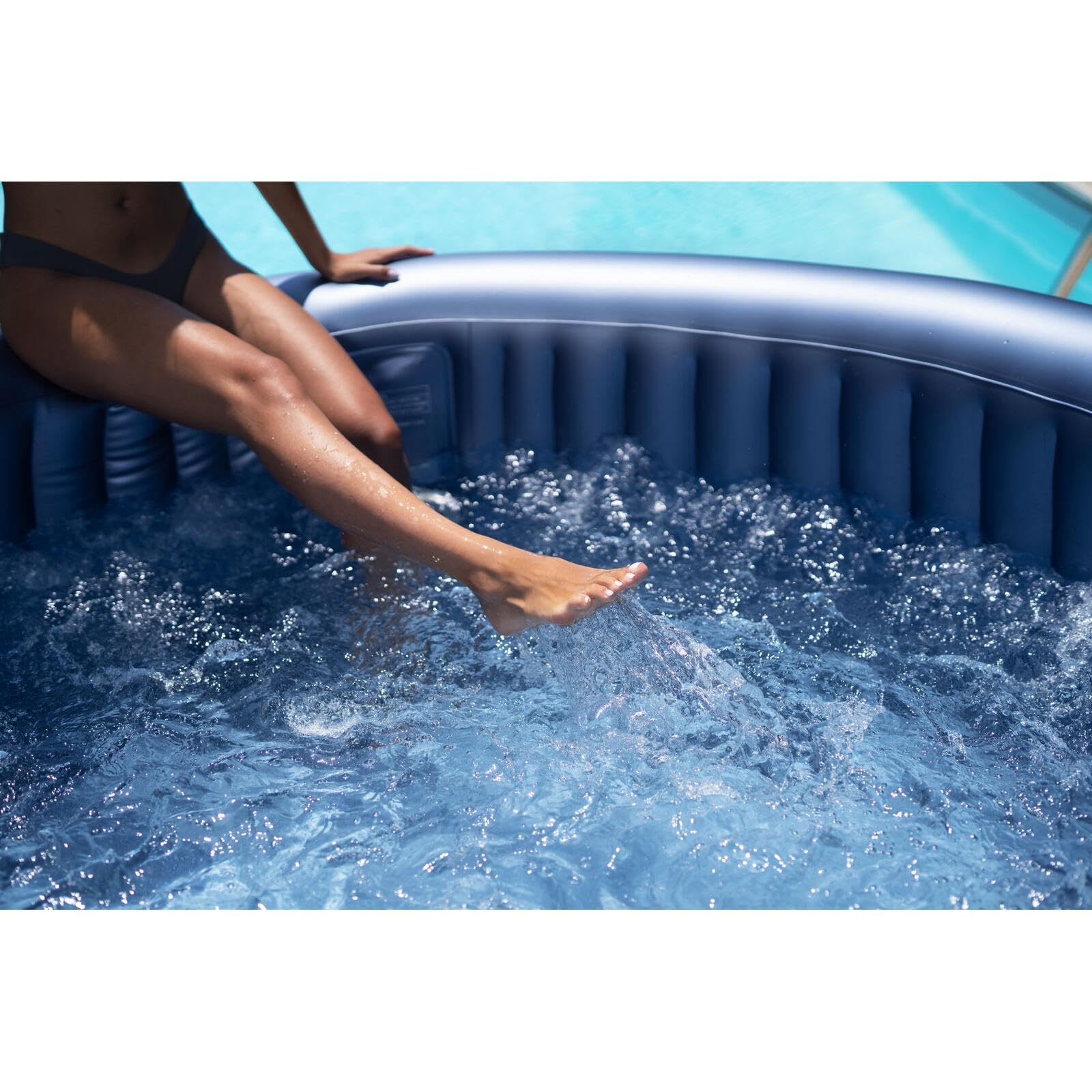 MSpa Bergen SPA Hinchable Circular 4-6 Personas con hidromasaje Air Jet, calefacción, filtración Inteligente y desinfección UVC