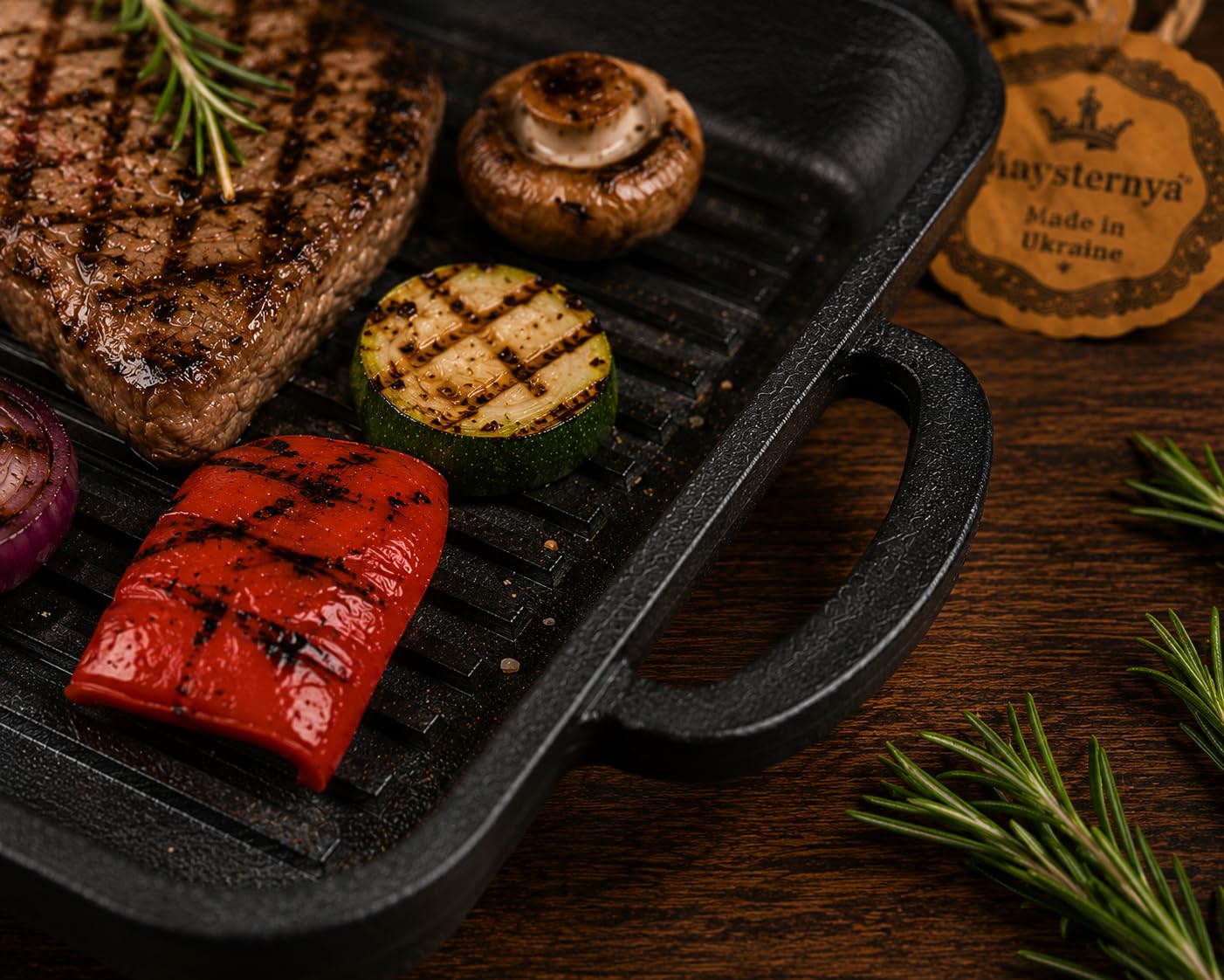 Plaque Grill en Fonte 35x35 cm – Compatible Induction, BBQ & Gaz – Sans PFAS – Accessoire Barbecue – Plancha Carrée – Noir