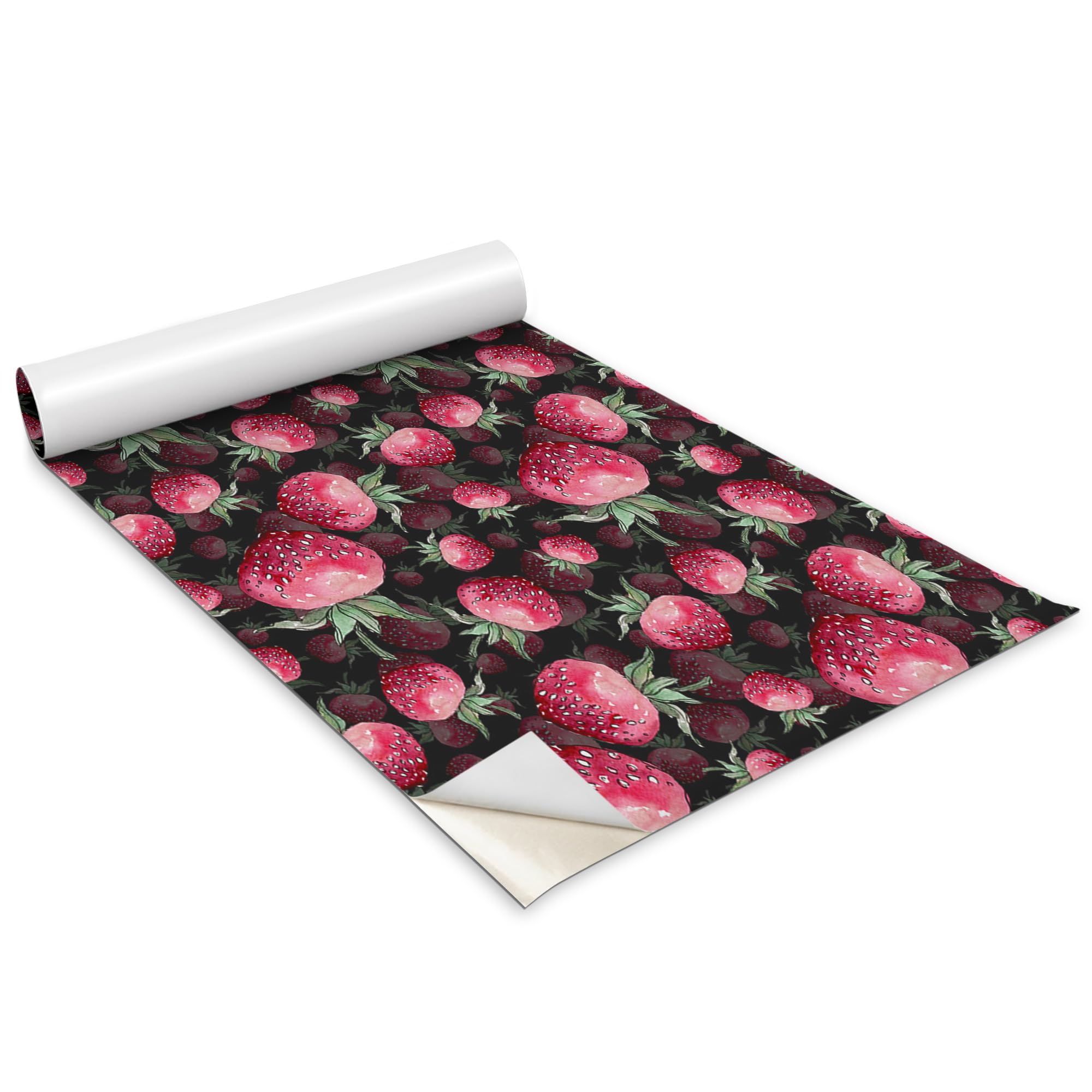 Papel adhesivo para tapar imperfecciones de muebles vinilo de fresas para armario de cocina