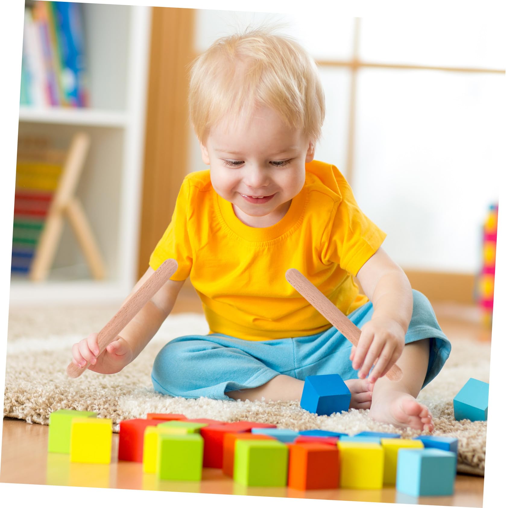 Strumenti Musicali in Legno per Anni Tamburello Maracas e Percussioni Educative per Sviluppo Creatività e Coordinazione Mano Occhio in Legno Naturale con Sacchetto