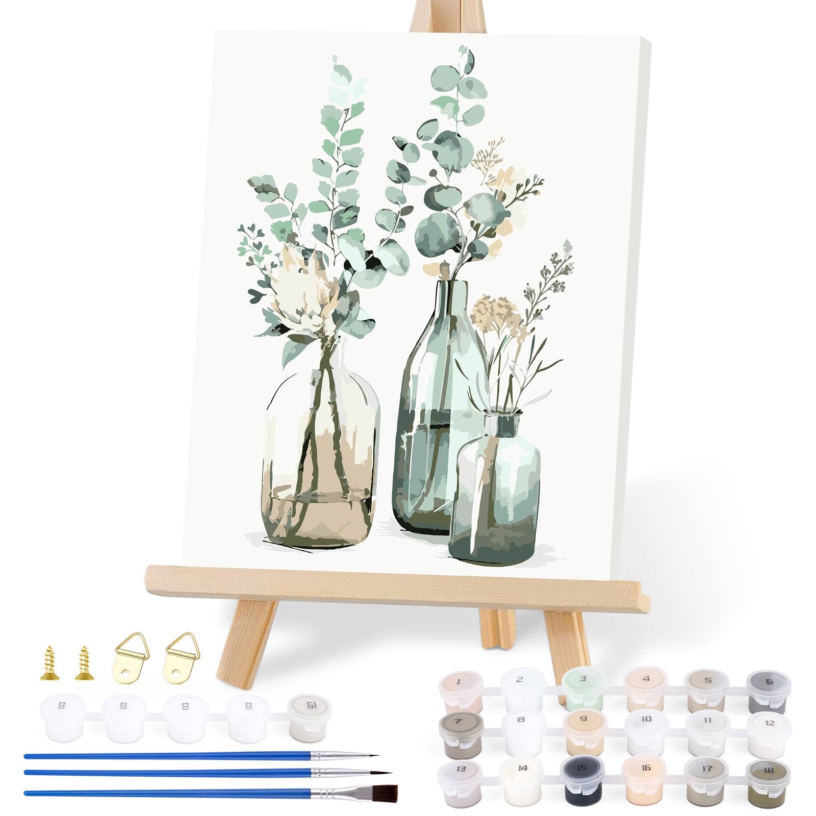 ZMHZMY Peinture Par Numéros Pour Adultes Fleur de muguet Diy Kit de peinture à l'huile à la main sur toile Mur Art Decor 40x50cm