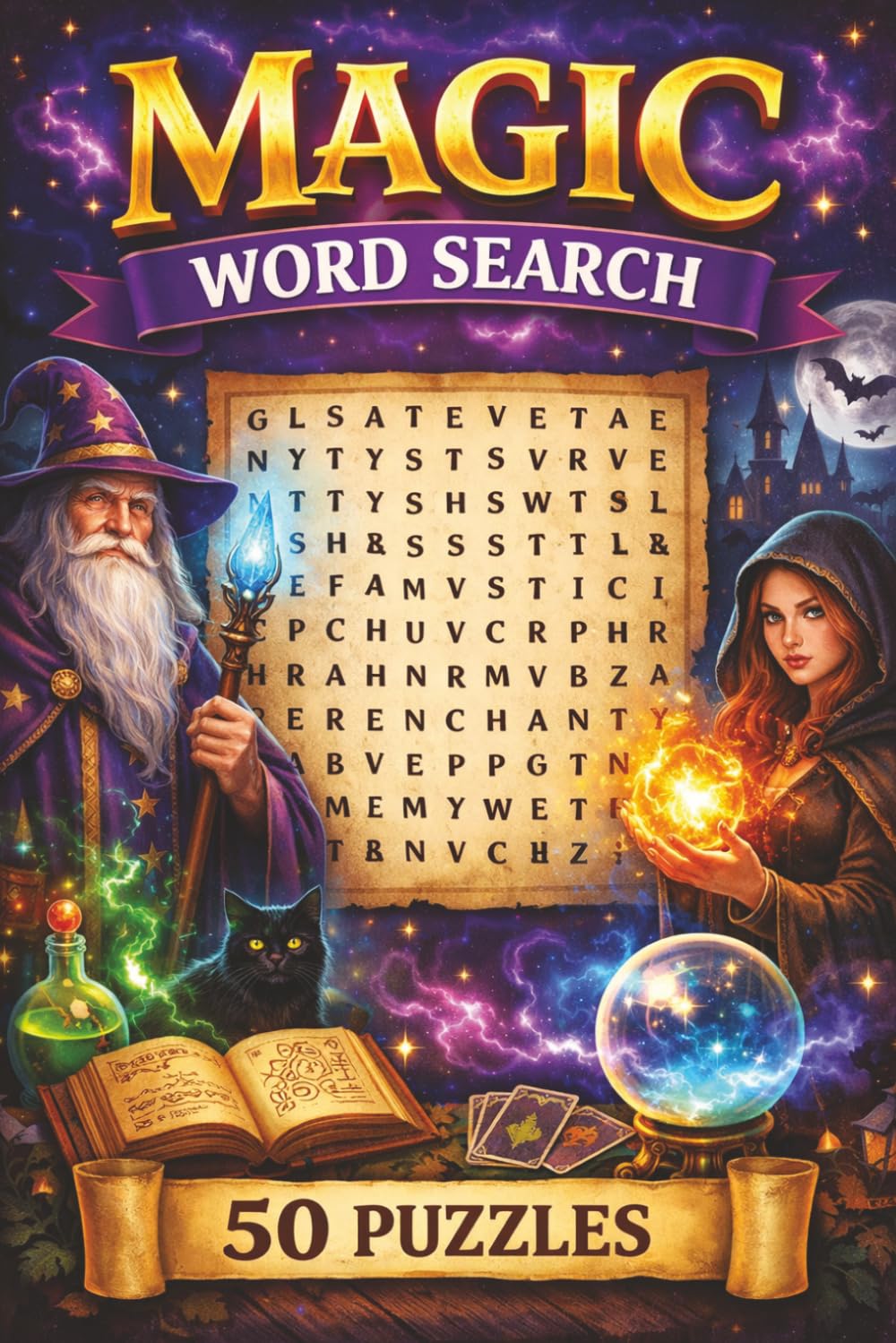 Magic Word Search: 50 themed puzzles about all things related to Magic. Word search adventures for Magic lovers of all ages!
