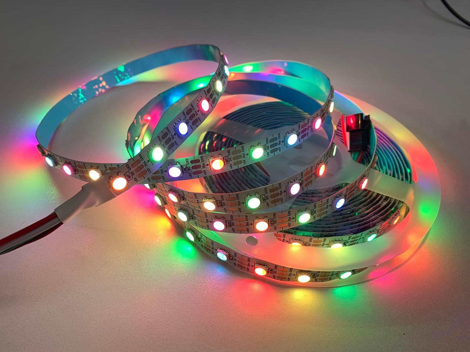 DC5V DC12V SK6812 RGBW LED-Streifen 4-in-1 Ähnlich WS2812B 30 60 144 LED Individuell Adressierbare Intelligente Pixel Magisches RGB CW WW Licht (5V RGBWW, 5M 60LED/M, White Pcb Ip65)