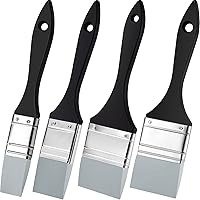 Epakh 4pc Silicone Paint Brush Set for Resin Acrylic - Flat Color Shapers 1/1.5/2/2.5 Inch Wide, Flexible Painting Tools