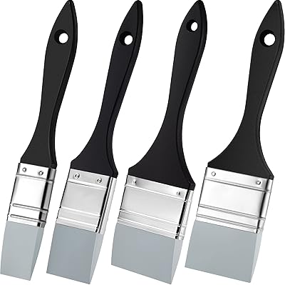 4 Pieces Silicone Paint Brush Set Color Shapers Silicone Brushes for Resin Painting Brushes Flat Silicone Paintbrush Acryl...