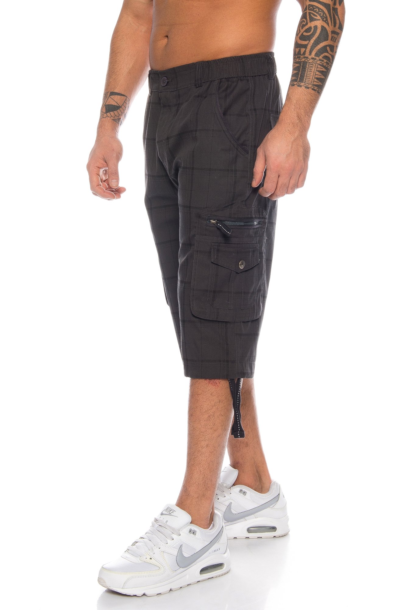 Kendindza Short Homme Pantacourt Bermuda Cargo Loisir Shorts d'été M-4XL
