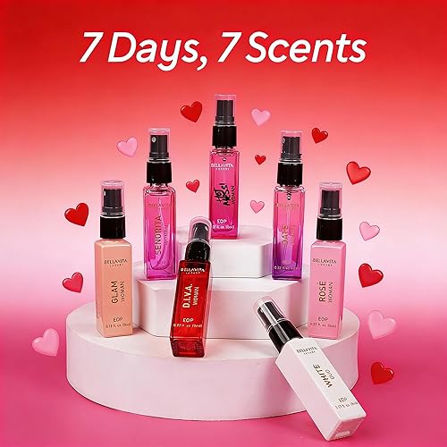 Miniatura 2 de BellaVita Luxury Set de Descubrimiento de Perfumes para Mujeres (7x8ml)  Mini Set de Regalo de Perfumes para Mujeres con Rosa, OUD y Pimienta