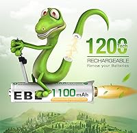 Vista 3 de EBL Paquete de 4 pilas recargables AAA de 1.2 voltios NiMH 1100 mAh triple AAA batería y cargador de batería AA AAA