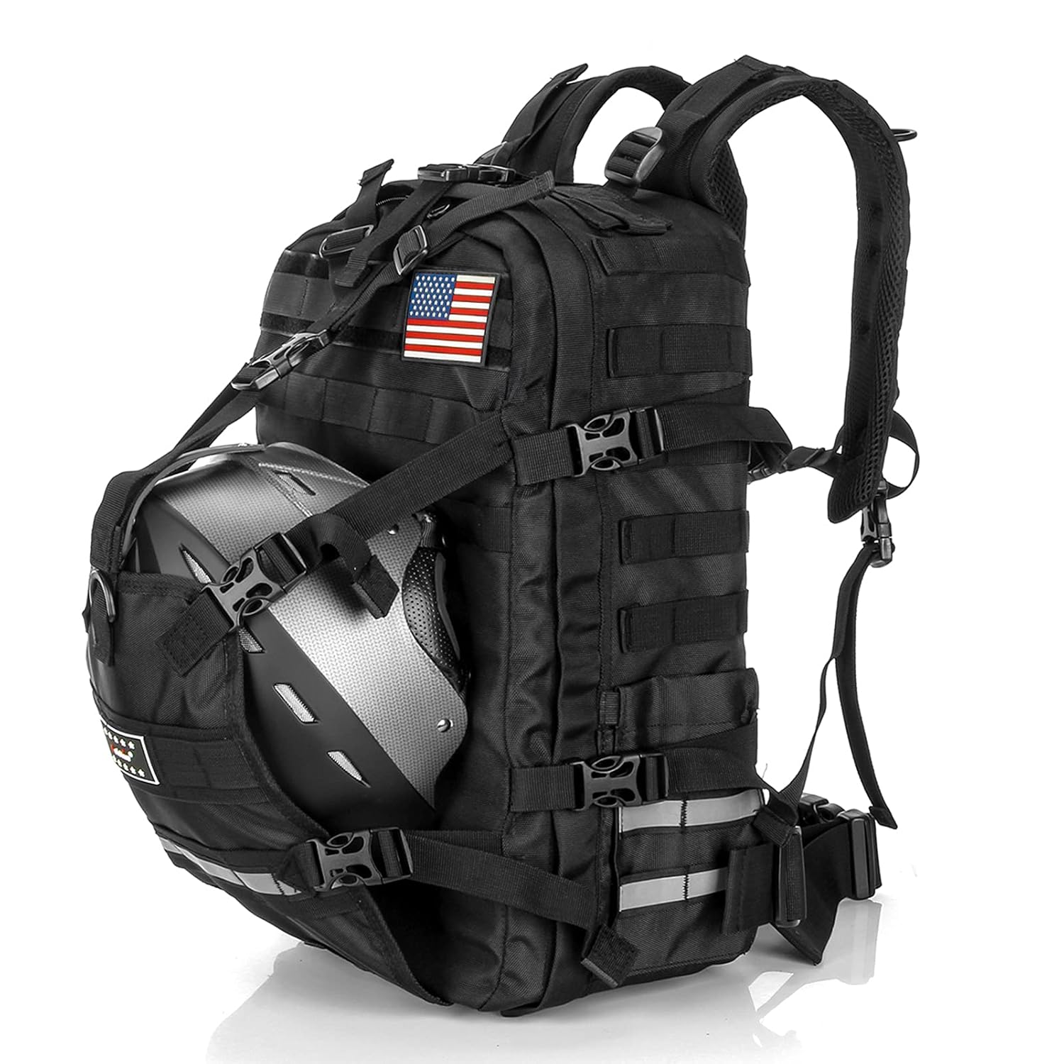 Large Capacity Motorcycle Cycling Helmet Backpack 24L Waterproof, Expandable Men Basketball