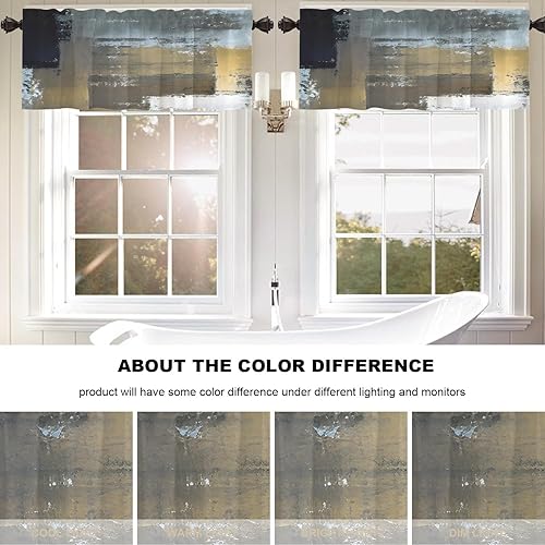 Miniatura 964 de Cenefas de cocina modernas con patrón de cobre marrón dorado para ventanas, cenefas opacas abstractas de marcas de arañazos y cortinas opacas