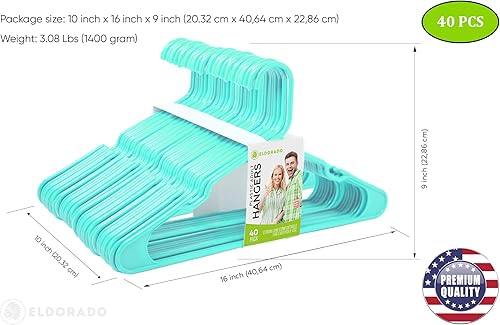 Miniatura 7 de Eldorado - Ganchos para ropa de adulto, de plástico, ideal para uso diario estándar, gancho para ropa como camisas, blusas, camisetas, vestidos,