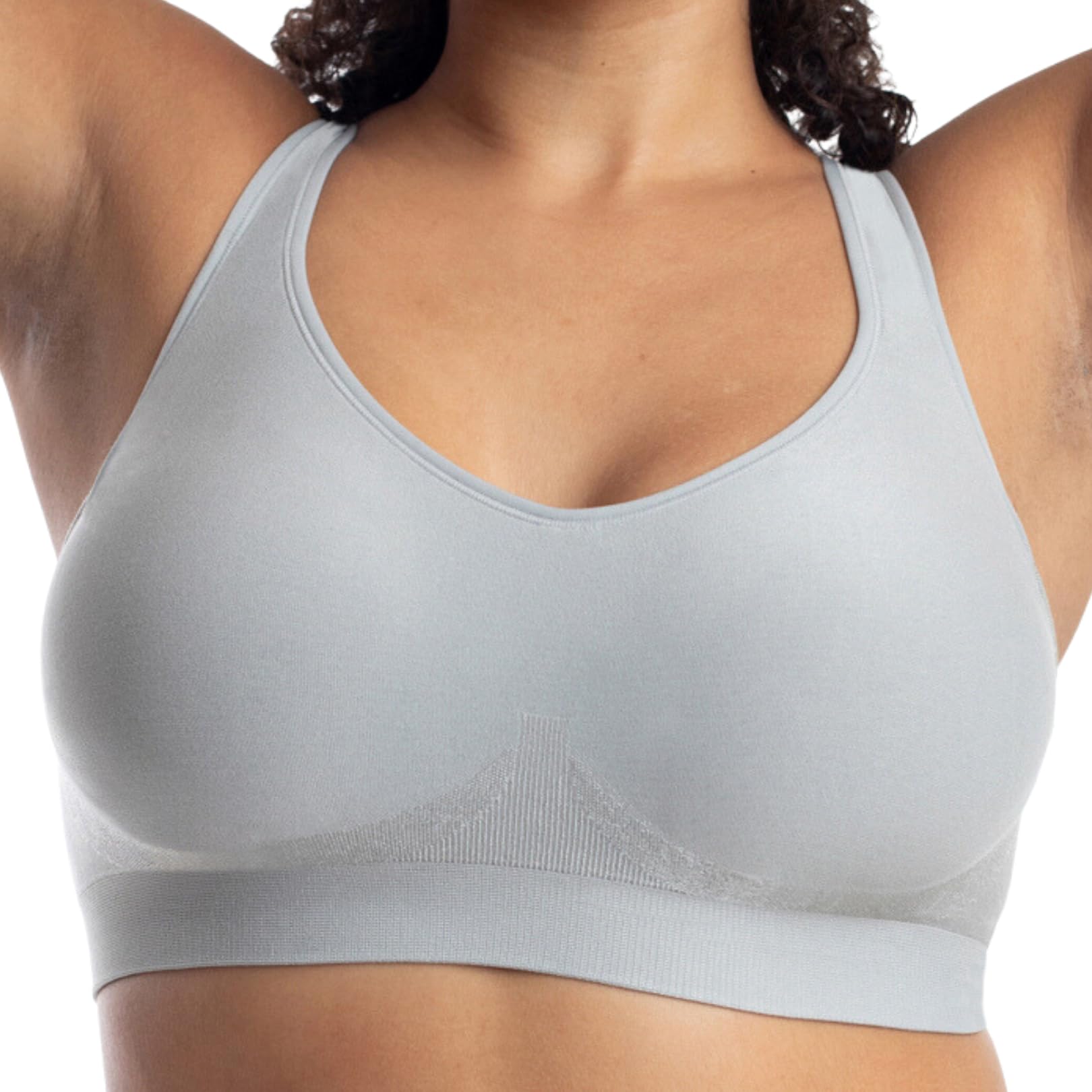 Underoutfit Bra for Women - Wireless Everyday Bra with Adjustable Straps, Grey, XXL