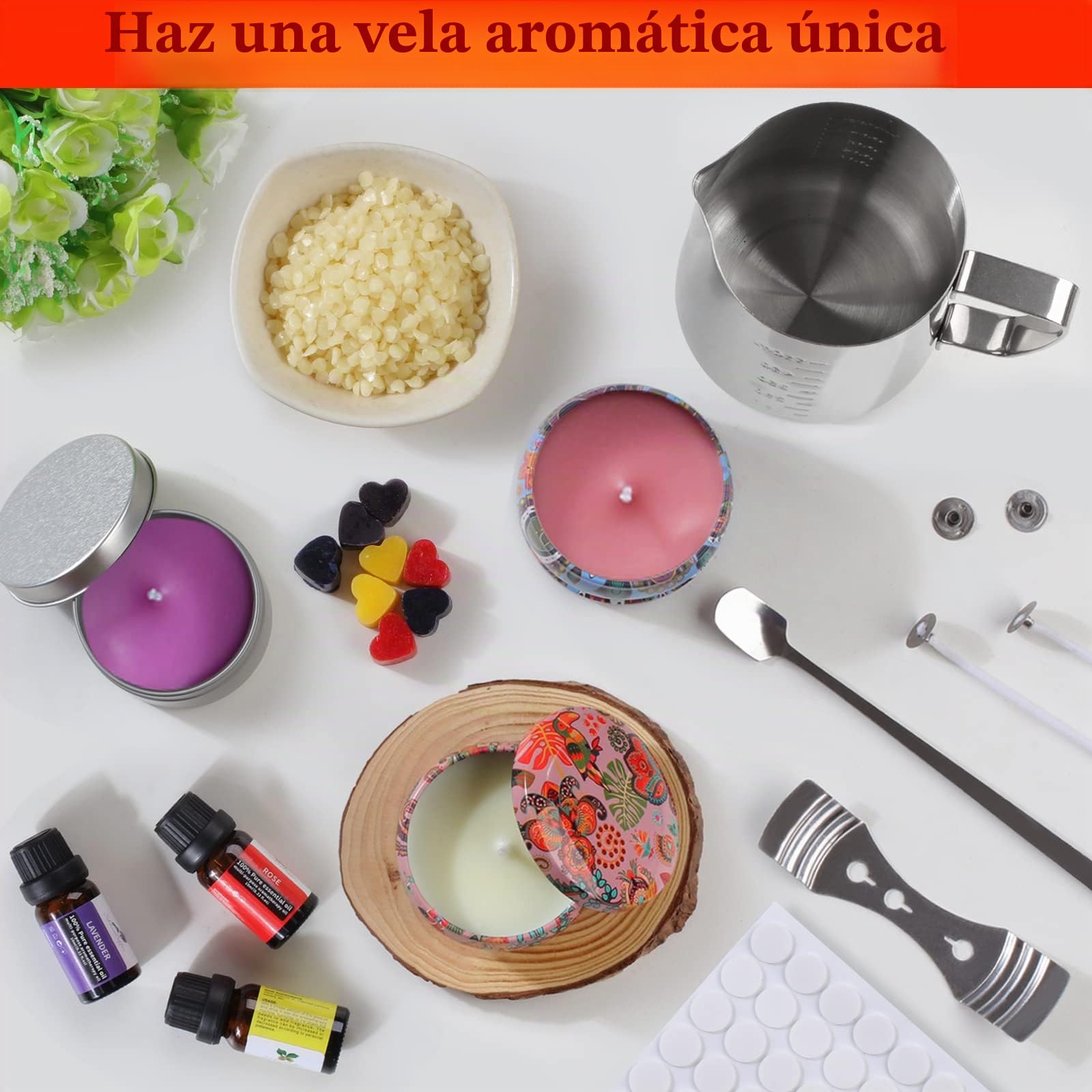 TEPENAR Kit de fabricación de velas para adultos | suministros de fabricación de velas aromáticas de bricolaje, artes y manualidades para principiantes y niños, juego de regalo de velas para mujeres