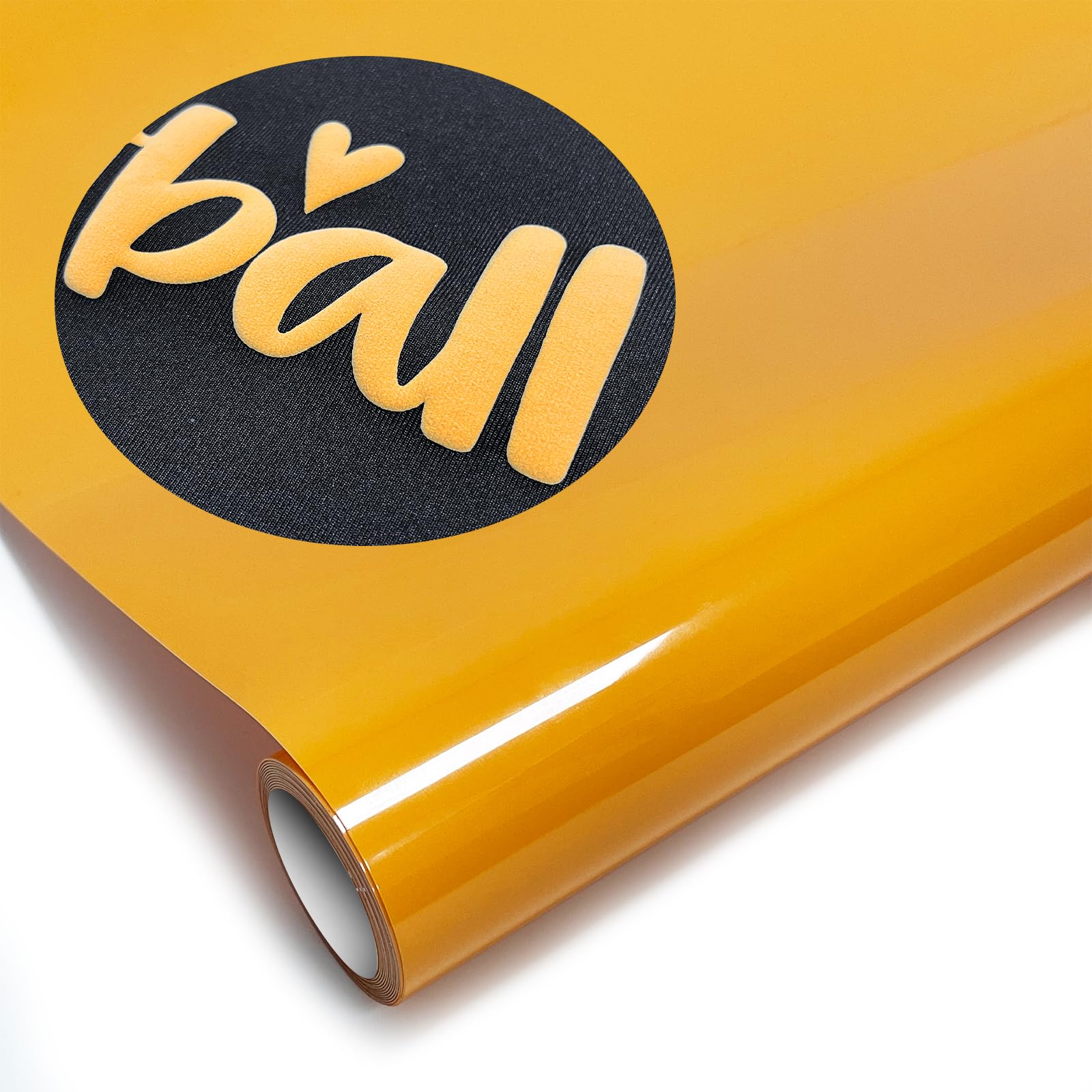 Puff Heat Transfer Vinyl (Pumpkin Orange), 12in X 5ft Iron on Vinyl