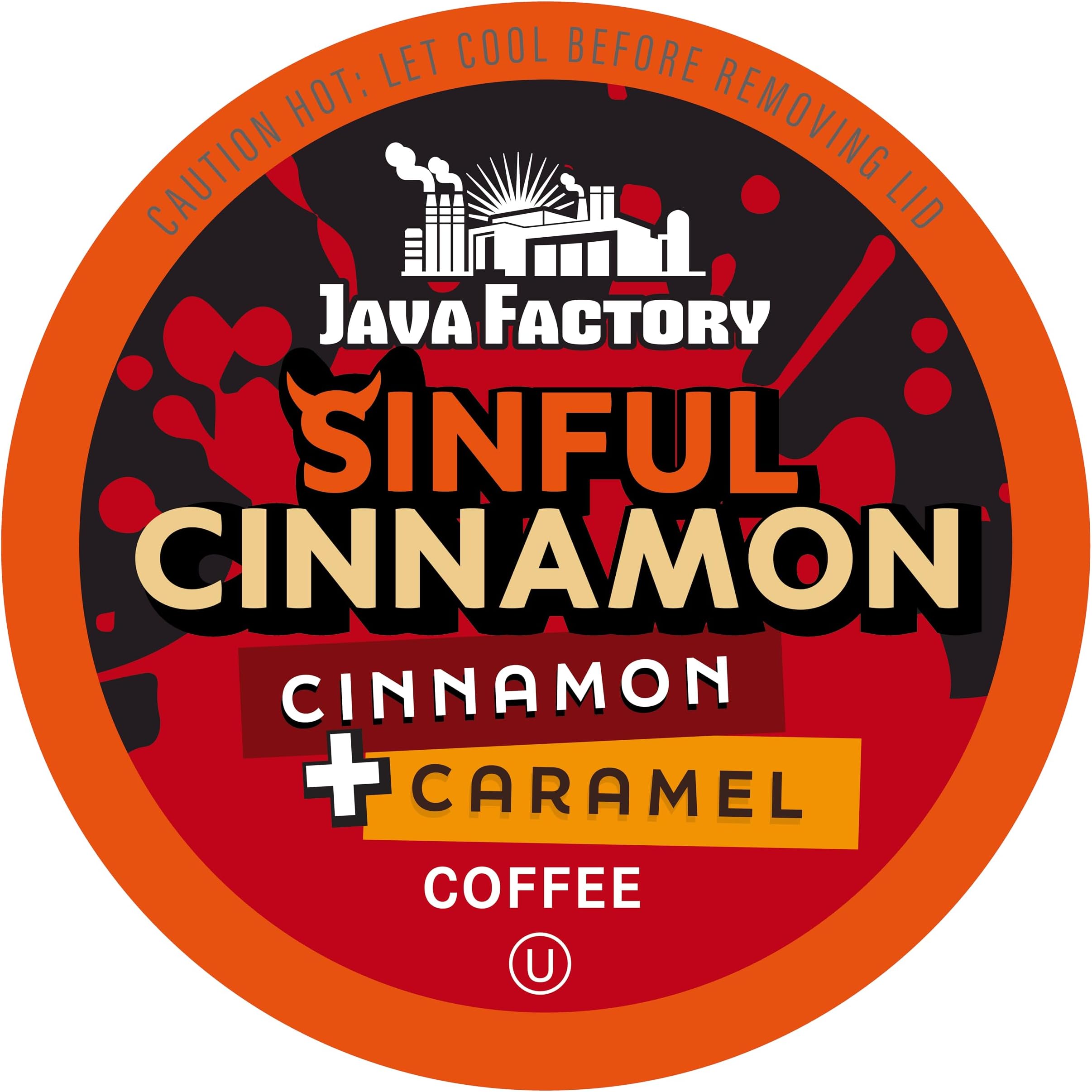 Coffee Pods Cinnamon Flavored Coffee Compatible with K Cup Brewers Including 2.0, Sinful Cinnamon, 40 Count
