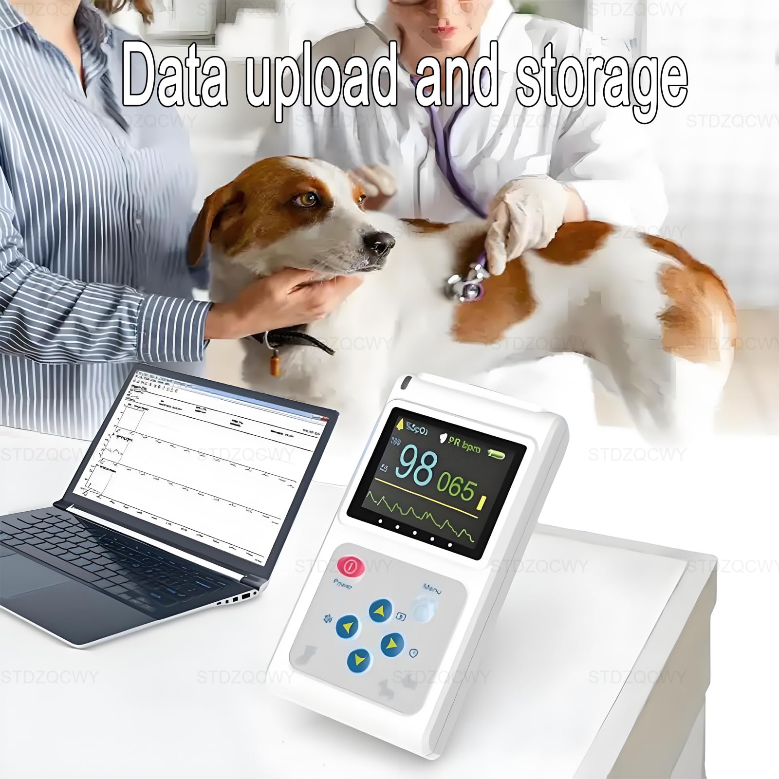 Tragbares Veterinär-Blutdruckmessgerät, Veterinär-Pulsoximeter, 1,8-Zoll-LCD-Display, Mit Wiedergabe-, Echtzeit-Übertragungs- Und Speicherfunktion, Pulsfrequenzmessgerät Für Katzen/Hunde, Für Zuhause