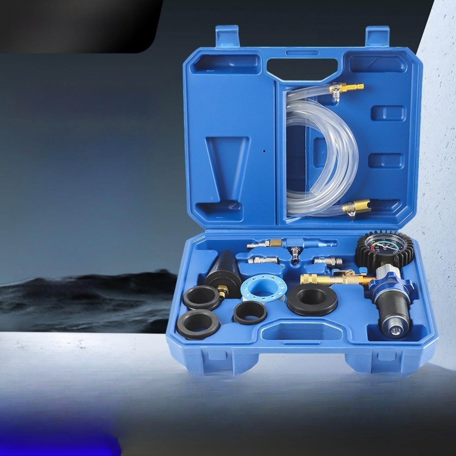 Sistema de refrigeración para llenado al vacío, juego de 12 piezas de aluminio para acoplamiento rápido, kit de herramientas para cambio de refrigerante de coche, con adaptadores y abrazaderas