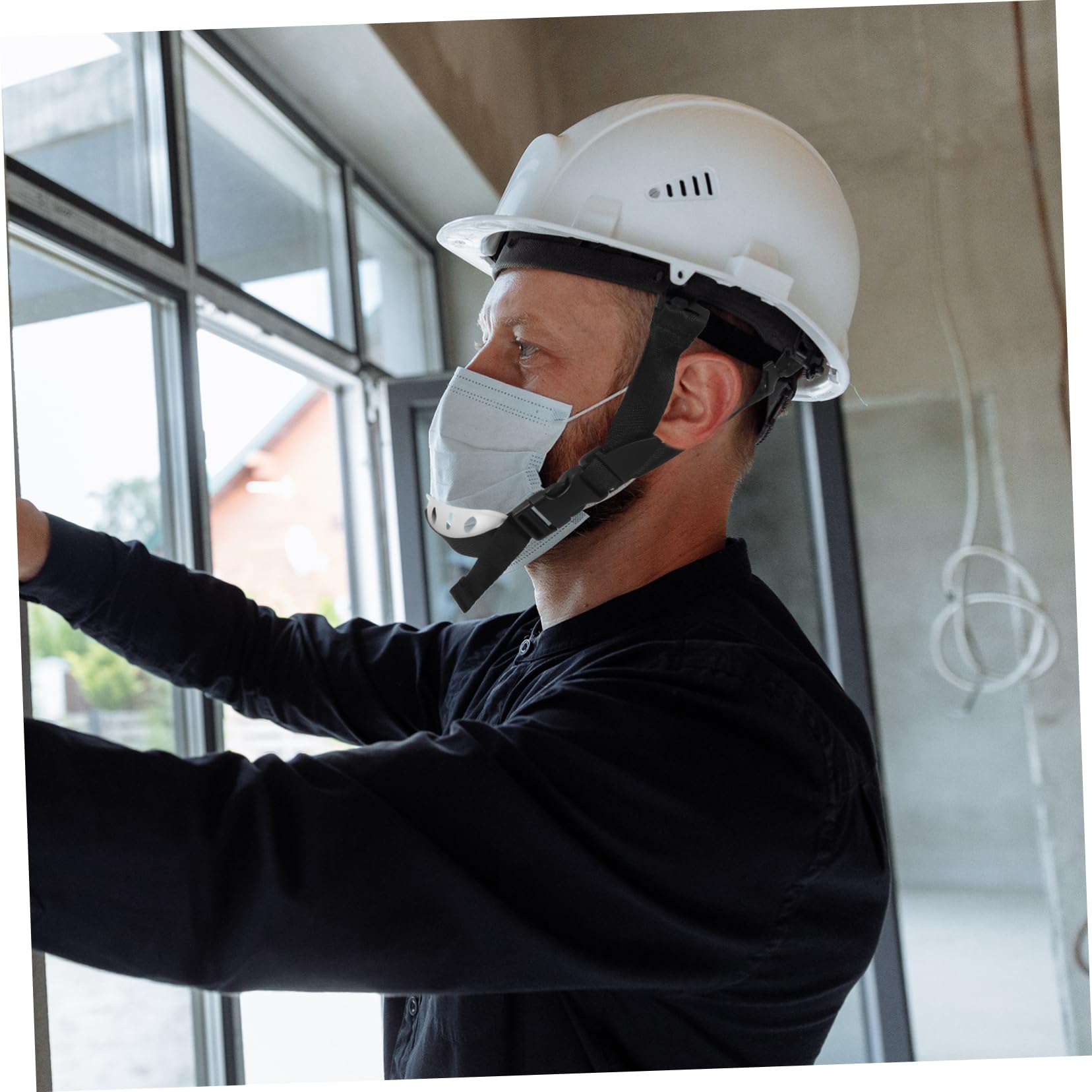 jojofuny Correa para Casco Certificado Sombrero de construcción no Chin Strap Correa de Barbilla Cinturones para Hombre Correa para la Barbilla del Casco Correa de Casco poliéster