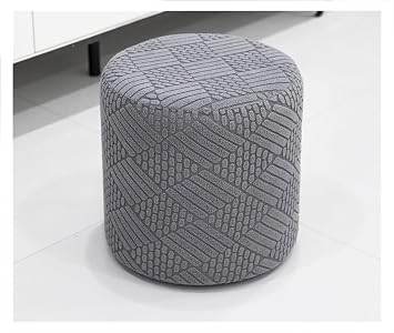 Stretch Footstool Cover Ottoman Slipcover Small Round/Square Ottoman Cover Furniture Protector Covers Stool slipcovers Square Jacquard Washable,#22