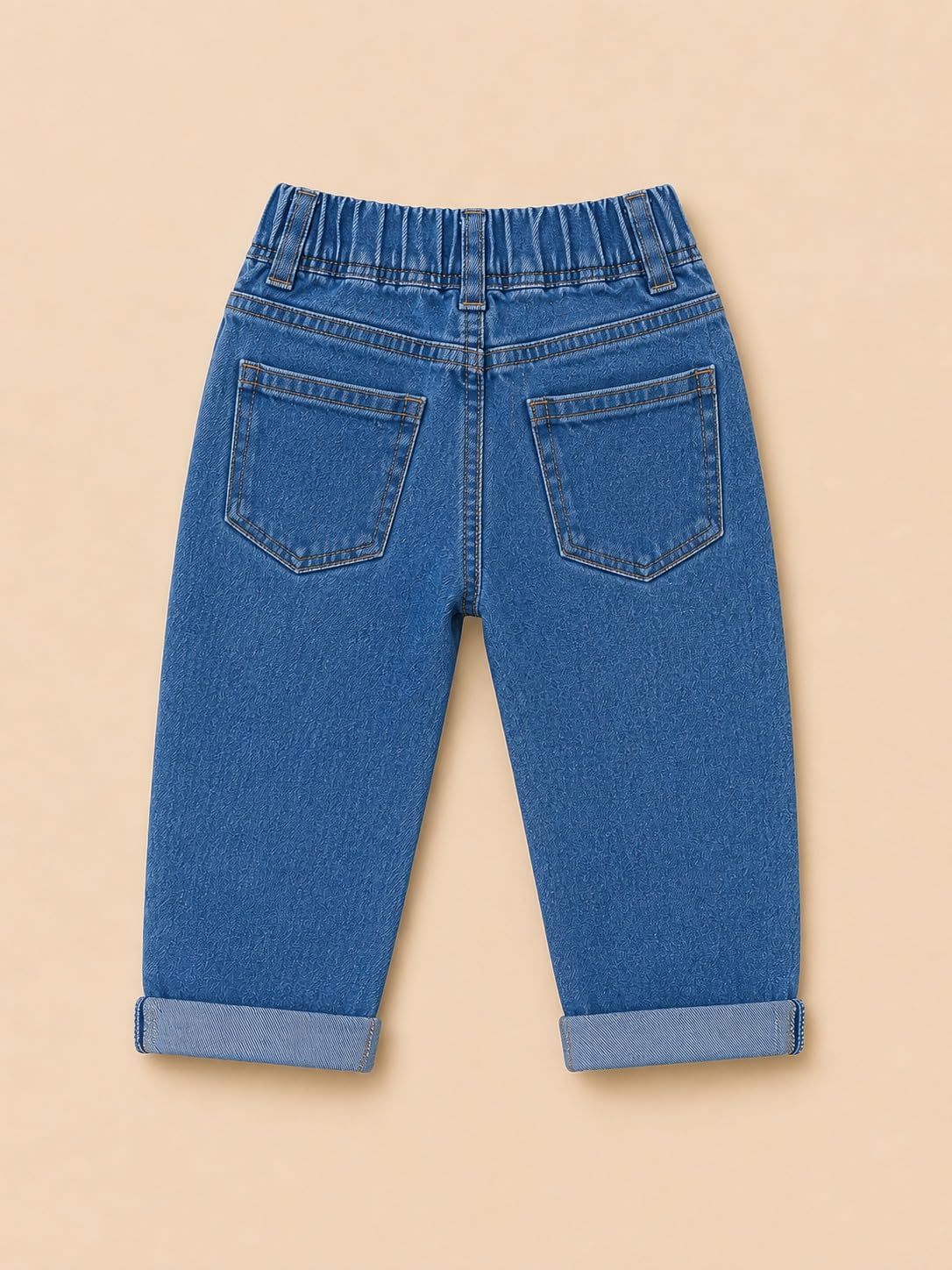 A.T.U.N. (ALL THINGS UBER NICE) Klassische Denim-Jeans für Mädchen, weiche Haptik, 100 % Baumwolle, elastischer Bund, bequeme, stilvolle Alltags-Denim-Hose für Kinder