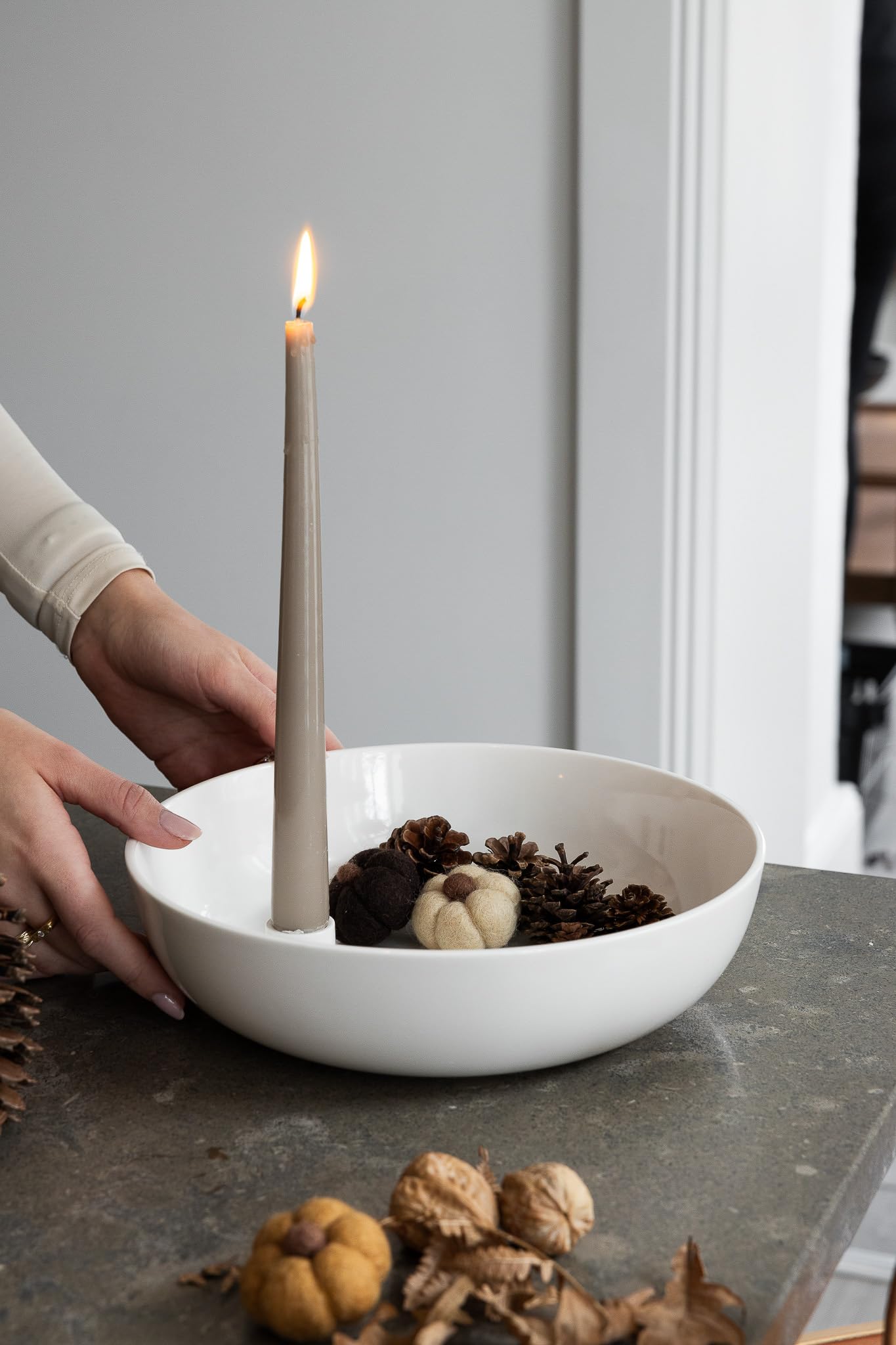 LIDATORP XL Glossy White Candlestick