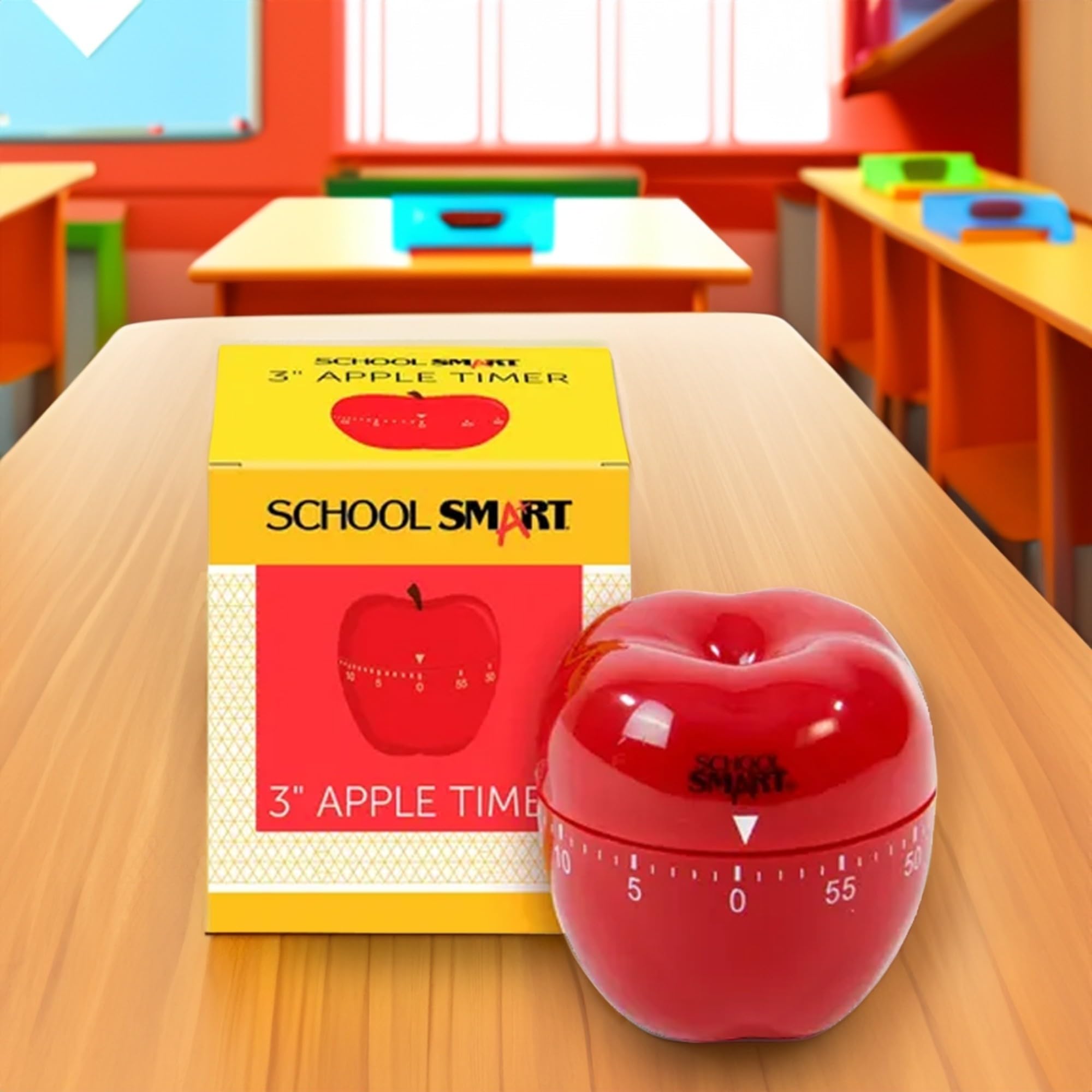 School Smart Apple Shaped Timer with Bell, 60 Minutes - 084083 - Image 6