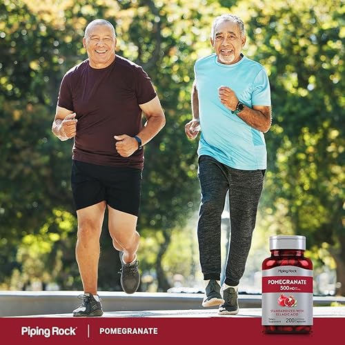 Miniatura 6 de Piping Rock Extracto de granada | 500 mg | 200 cápsulas | estandarizado con ácido elágico | Suplemento sin OMG, sin gluten