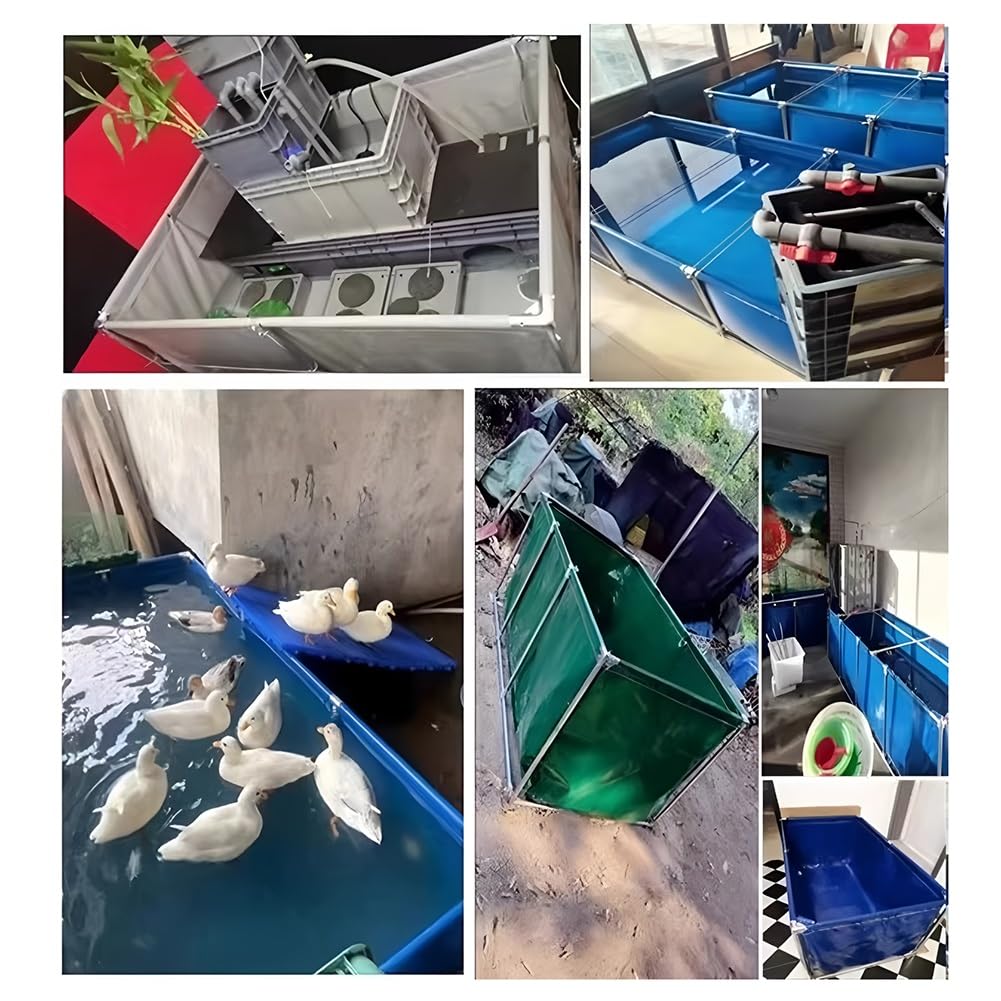 Stagno per pesci in tela di PVC con valvola di scarico, piscina pieghevole per acquario per allevamento di koi, irrigazione da giardino, stoccaggio dell'acqua, durevole caratteristica dell'acqua