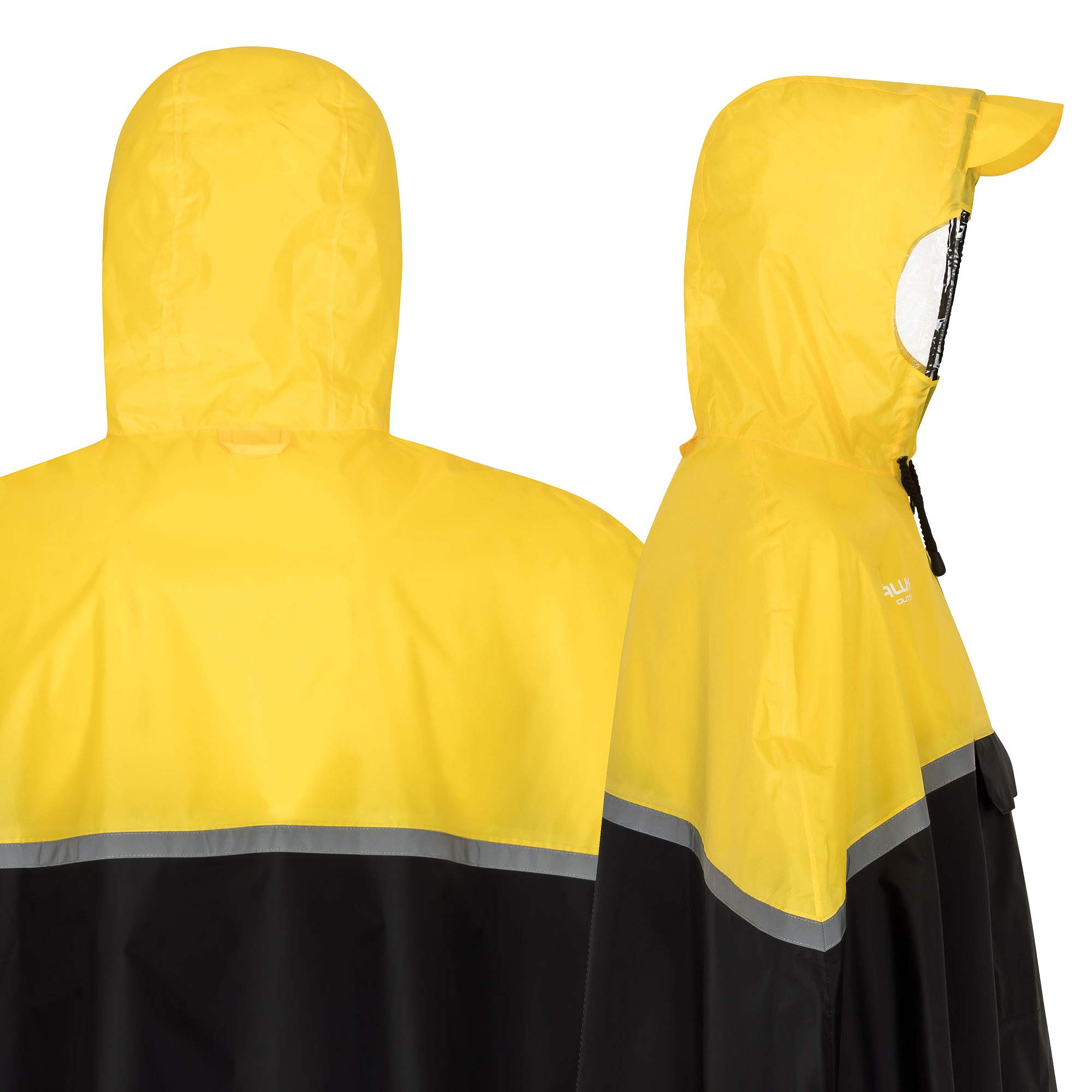 AWHA Poncho Impermeabile da Ciclismo - Poncho Antipioggia con Cappuccio con Lati Trasparenti/Fascia Riflettente/Poncho Antipioggia Uomo e Donna/Monopattino