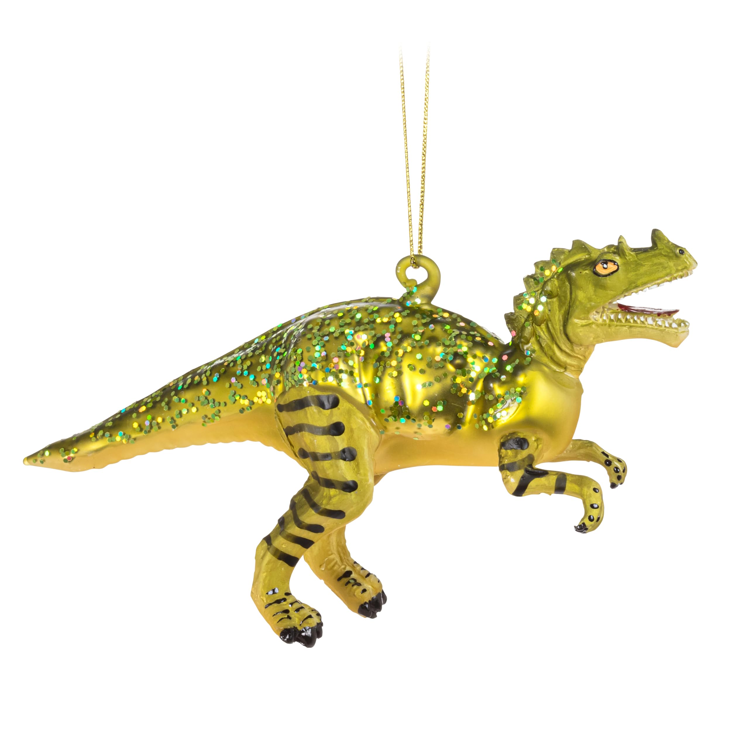 T-Rex Ornement en Verre Vert pour Suspendre dans le Salon ou Décorer un Sapin