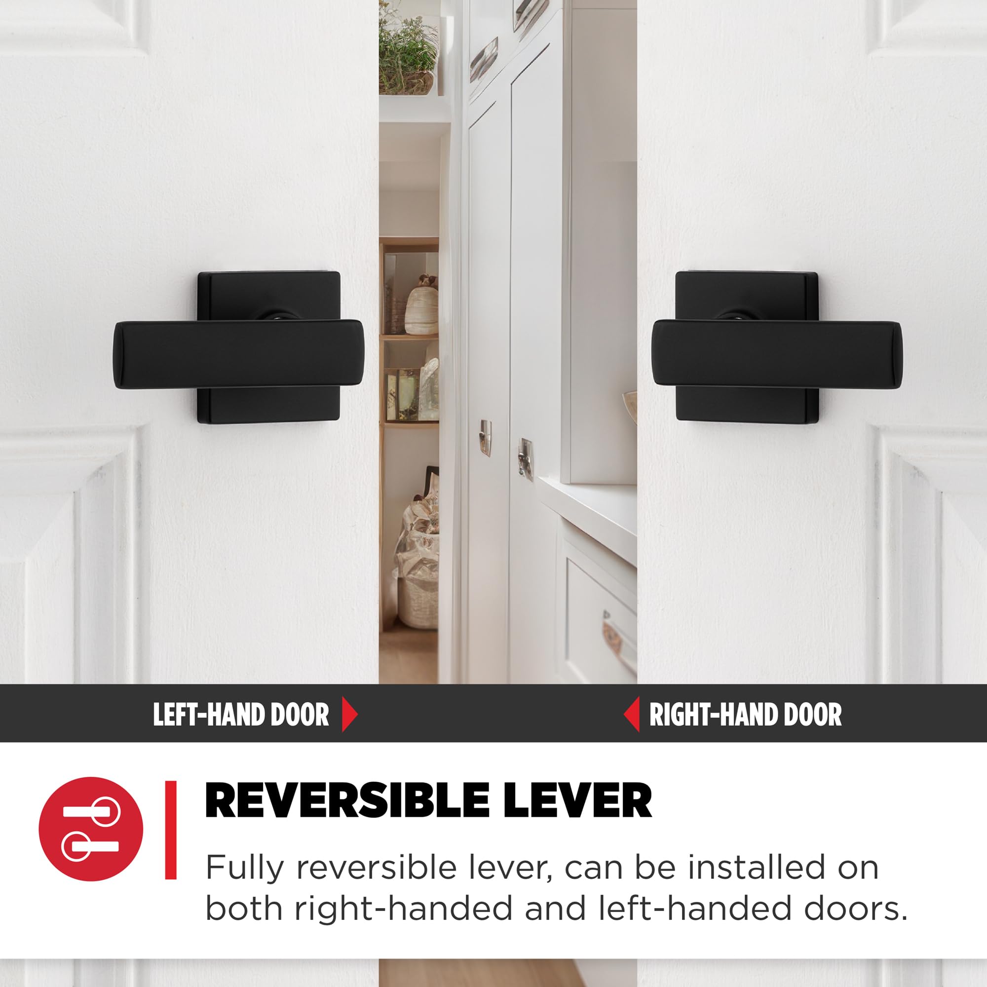 Kwikset 94880-604 Lever, Matte Black, Black,rose - Image 4