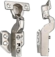 Vista 7 de Bisagras de gabinete de cierre suave de 1.024 in para puerta delgada, superposición completa, bisagra de gabinete oculta con tornillos, acabado