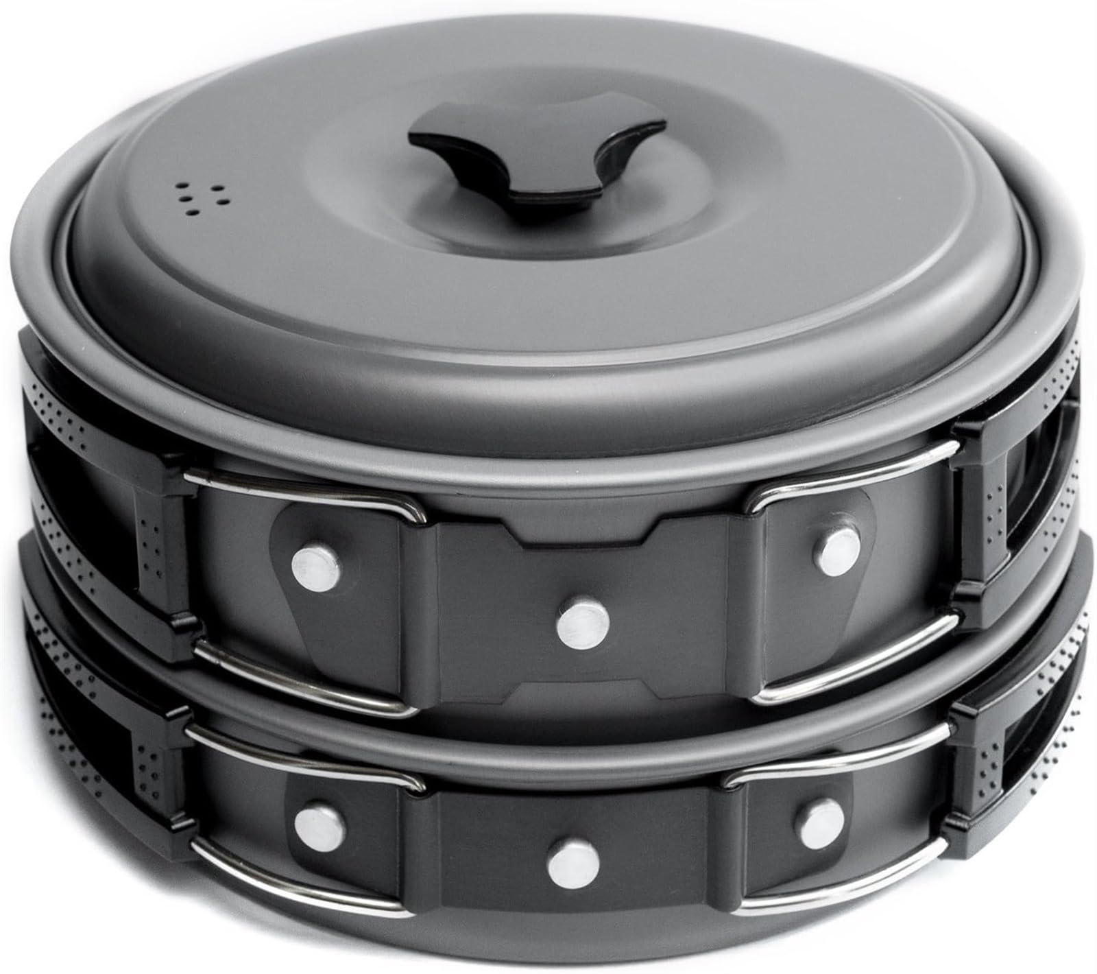 THE WHITE SHOP Camping Cookware Mess Kit for Backpacking Gear – Camping Cooking Set - Camping Pots and Pans Set - Backpacking Stove/Portable Stove Compatible - Camp Kitchen Equipment Accessories Pot