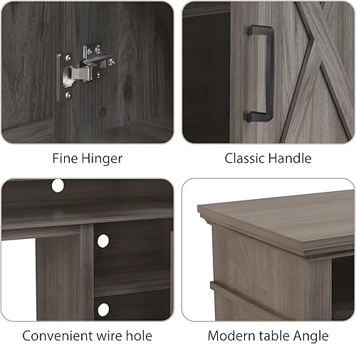 Miniatura 9 de Soporte de TV con chimenea de 72 pulgadas para televisores de hasta 80 pulgadas, centro de entretenimiento con chimenea eléctrica de 26 pulgadas,