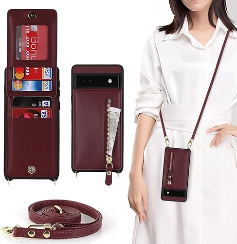 Miniatura 1 de Jaorty Funda para Google Pixel 6a para mujer con tarjetero de 6.1 pulgadas 5G 2022, funda para teléfono Google Pixel 6a con correa, fundas cruzadas